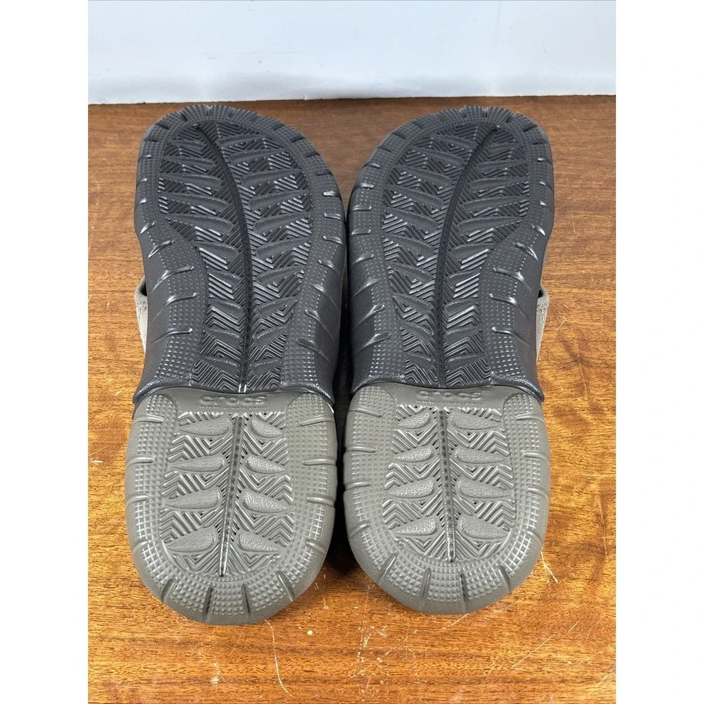 Crocs Swiftwater Flip Flops Mens 12 Sandal Graphite Ultramarine 202547 Brown